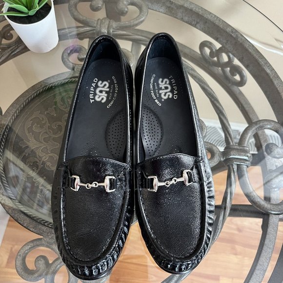 SAS Metro Loafers Black Leather Horse-Bit Comfort Shoes Slip On Women Size 6.5 N - Picture 6 of 10